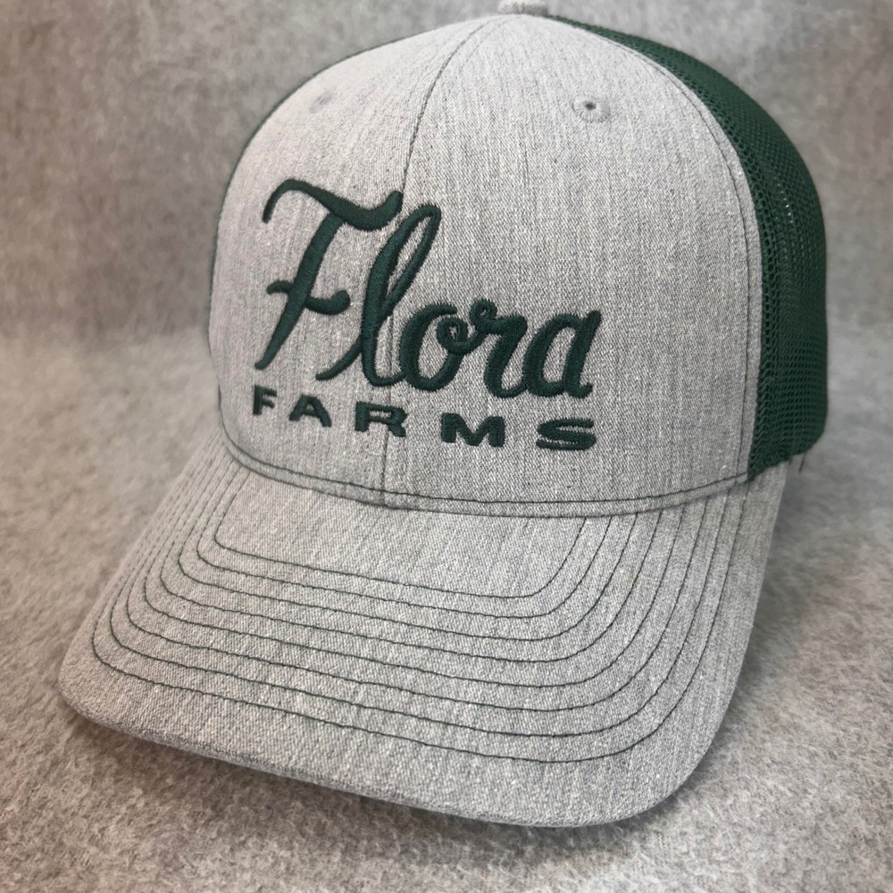 Flora Farms Mens Gray Green Richardson Hat Style 112 Trucker Snapback OSFM